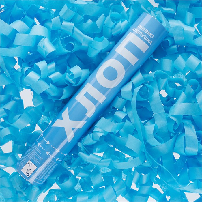 Хлопушка Бумфети 30см Хлопни Бум серпантин Голубой 723013 723013