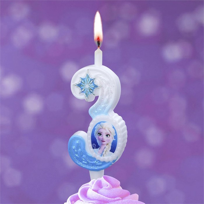 Свеча Цифра 3 Холодное сердце 12см 0793