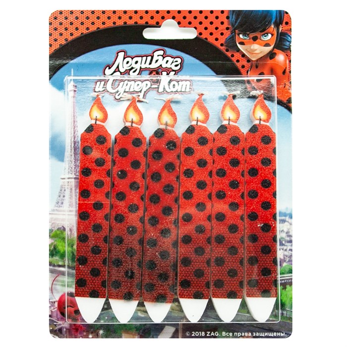 Свечи Леди Баг и Супер-кот 6шт 275136