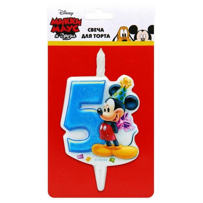 Свеча Цифра 5 Микки Маус 1316