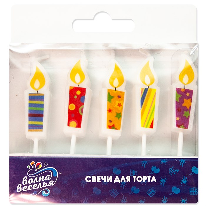 Свечи на шпажках Огоньки 5шт 702242