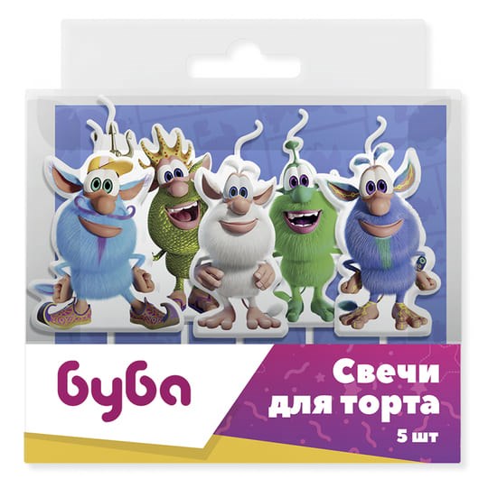 Свечи Буба Играем Вместе 3,5*4,5 + 3,5 см 5 шт. с держат. 50910