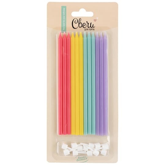 Свечи Тропическое ассорти 14,5см 12шт 708021