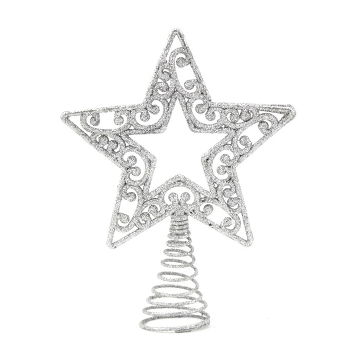 Верхушка на елку Звезда Серебряная 19057-PB