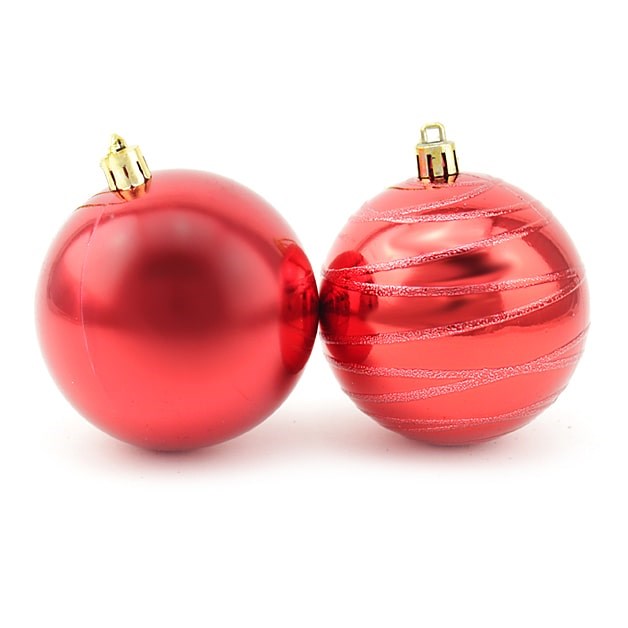 Новогодние шары Красные 8см набор 4шт 19934-PB