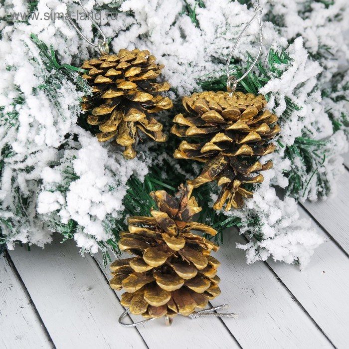 Шишка новогодняя ярко-золотая 2893538 2893538