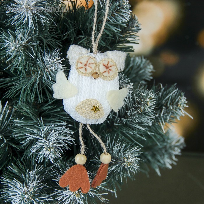 Мягкая белая игрушка совушка 12 см 3249304