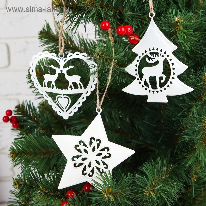 Подвеска металлическая Новогодние чудеса белый 3567206 3567206