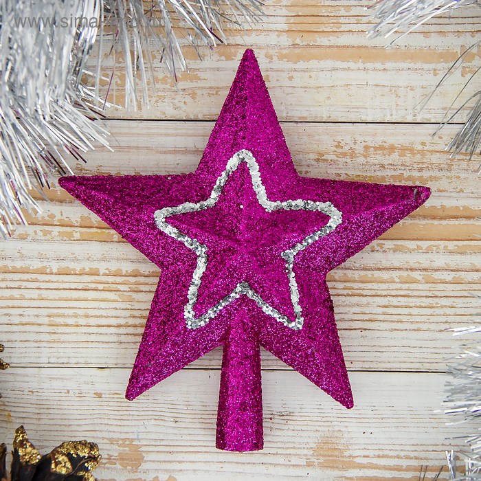 Наконечник звезда 14*13см малиновая с узором 1113520 1113520