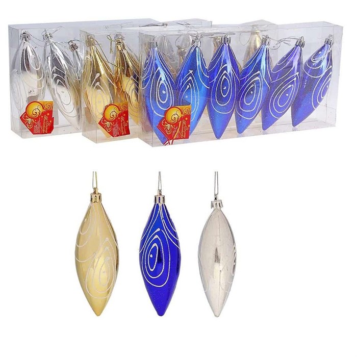 Украшение новогоднее Сосулька снежные капельки 6шт 12см красный 547446 547446