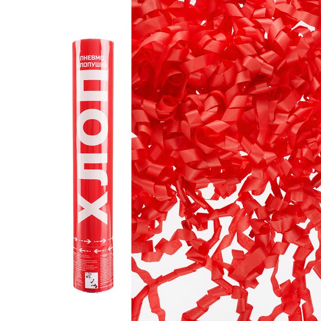 Хлопушка Бумфети 30см Хлопни Бум серпантин Красный 723030 723030