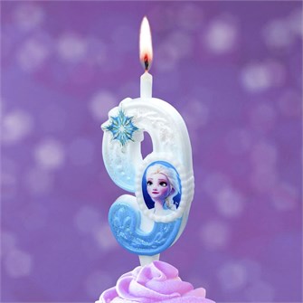 Свеча Цифра 9 Холодное сердце 12см 0799
