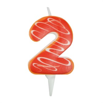 Свеча Цифра 2 Пончик 6см 6058012