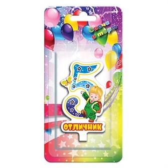 Свеча Цифра 5 Комплимент Отличник 1182-SM