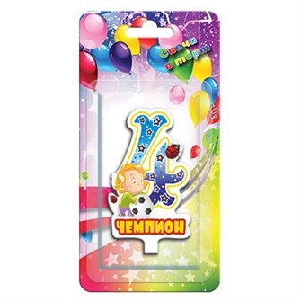 Свеча Цифра 4 Комплимент Чемпион 1181-SM