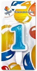 Свеча Цифра 1 Ассорти 5см 132601