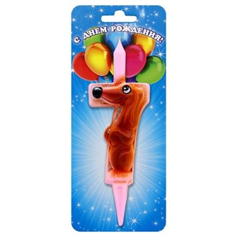 Свеча Цифра 7 Со зверушками 3049