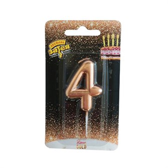 Свеча Цифра 4 Розовое золото 4,5см 1502-3004 1502-3004