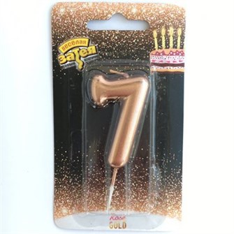 Свеча Цифра 7 Розовое золото 4,5см 1502-3007 1502-3007