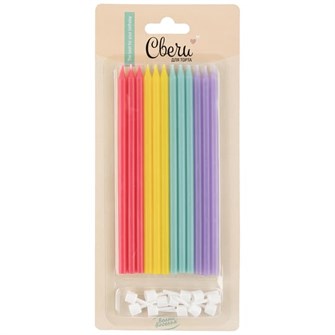 Свечи Тропическое ассорти 14,5см 12шт 708021