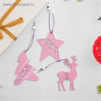 Подвеска новогодняя Новогоднее волшебство цвет розовый 3567200 3567200