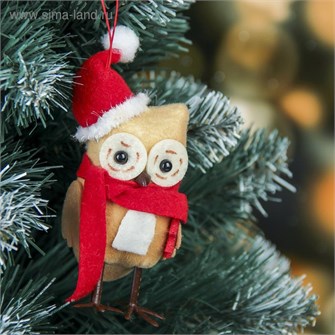 Мягкая совушка яркая 9см в колпаке 3249350