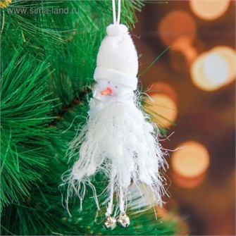 Мягкая белая пушистая игрушка волна 12см снеговик 2131288 2131288