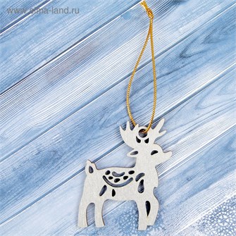 Подвеска на елку Маленький олененок серебро 8,6*8,6см 2895185 2895185