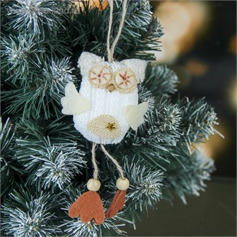 Мягкая белая игрушка совушка 12 см 3249304