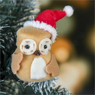 Мягкая совушка зажим 6см в колпаке 3249353