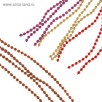 Бусы на елку 2,7м Шарики красные d-4мм 905713 905713