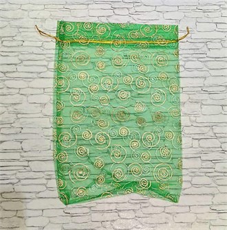 Мешочек органза 20х30 Завитки Зеленый 577301 577301