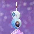Свеча Цифра 8 Холодное сердце 12см 0798
