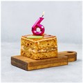 Свеча Цифра 6 Диамант Маджента 4,5см 1502-4848