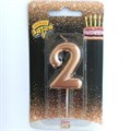 Свеча Цифра 2 Розовое золото 4,5см 1502-3002 1502-3002