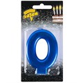 Свеча Цифра 0 Синяя 8см 1502-6104
