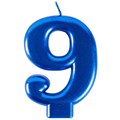 Свеча Цифра 9 Синяя 8см 1502-6113